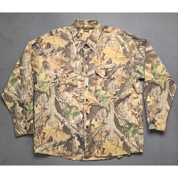 Vintage Ranger Button Down Camo Camouflage Shirt Pickers Hunting Outdoors 3X - Picture 2 of 10